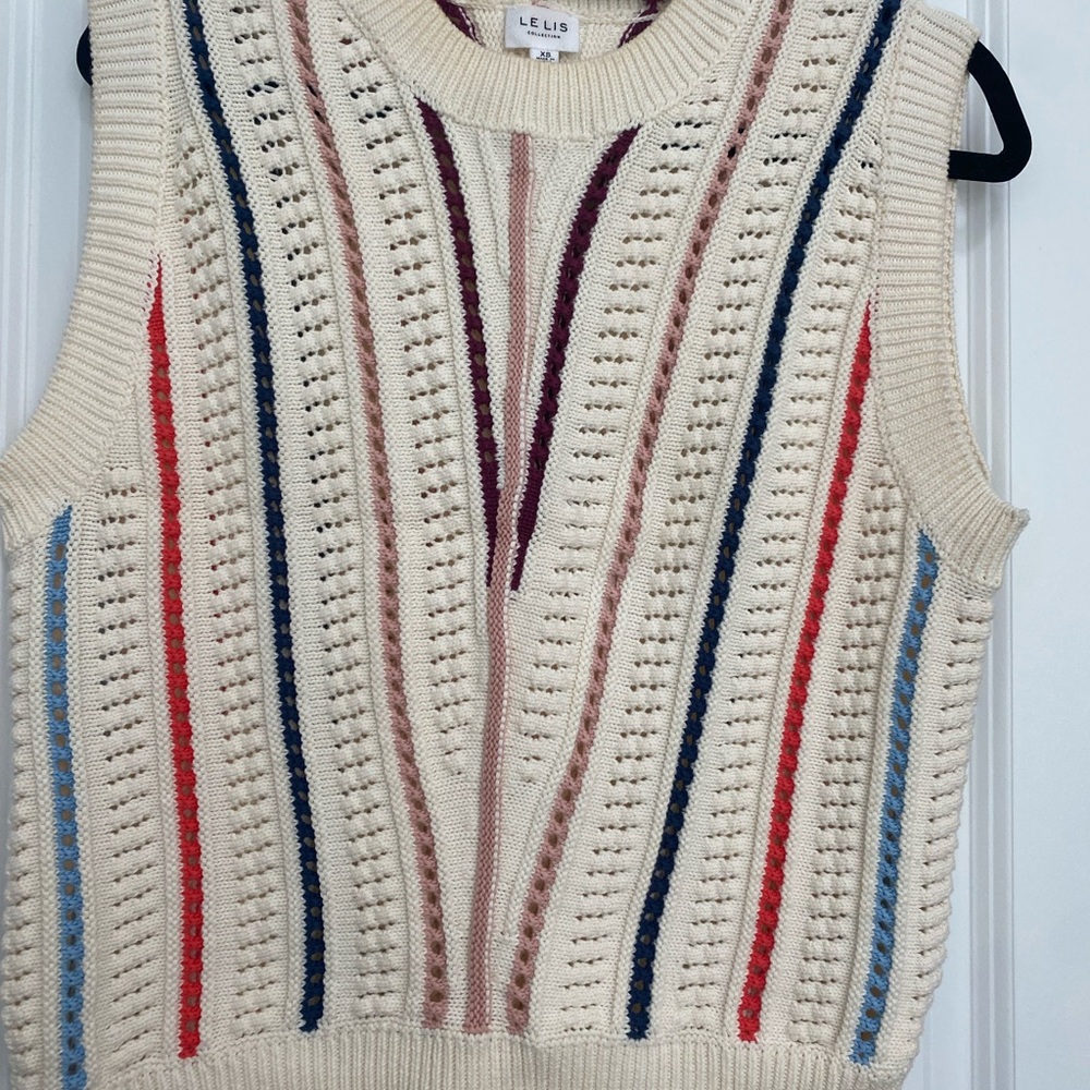 Boutique LELIS brand sweater vest. Beautiful stripes, v-neck. Worn  once!!!